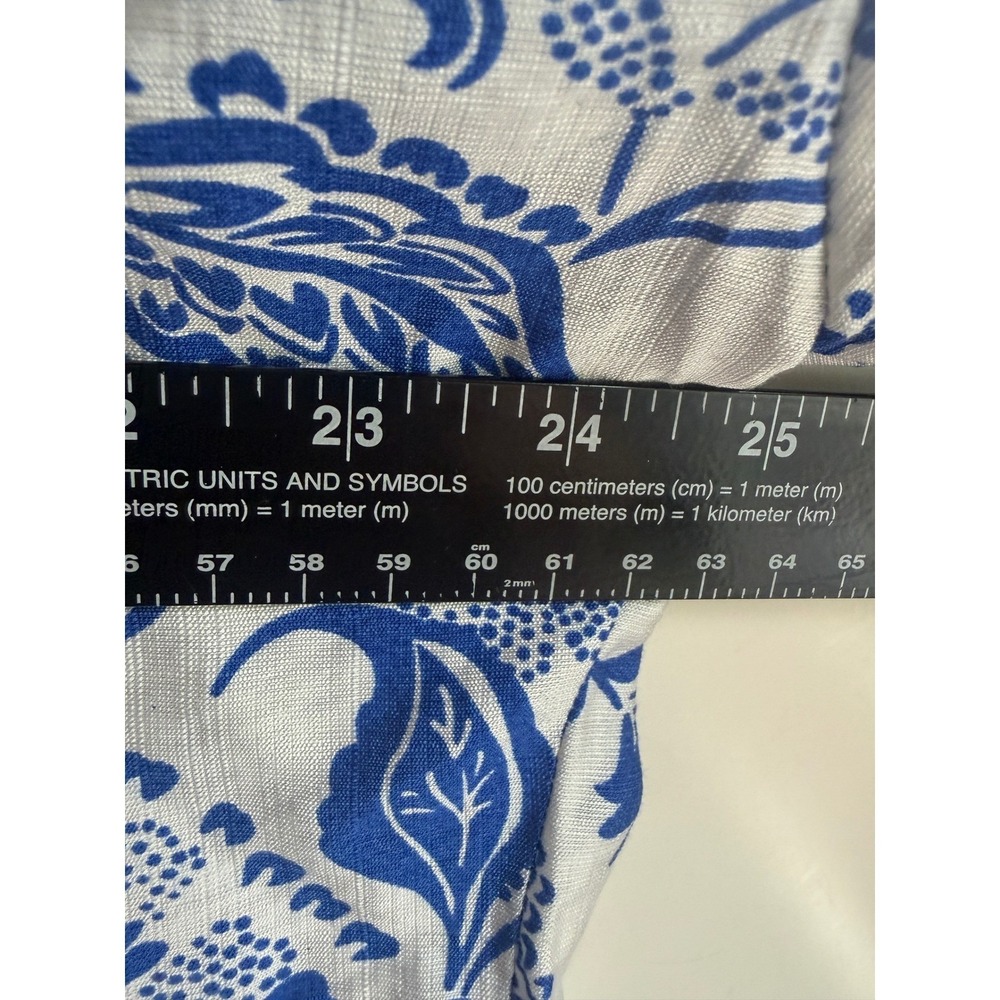 Calessa Blue White Floral Chintz Tie Front Button Shirt SM25B10 Womens Large NEW - Picture 5 of 10